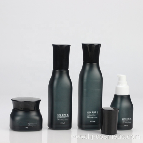 High-grade Cosmetic Gradient green Square glass bottles/jars with good price